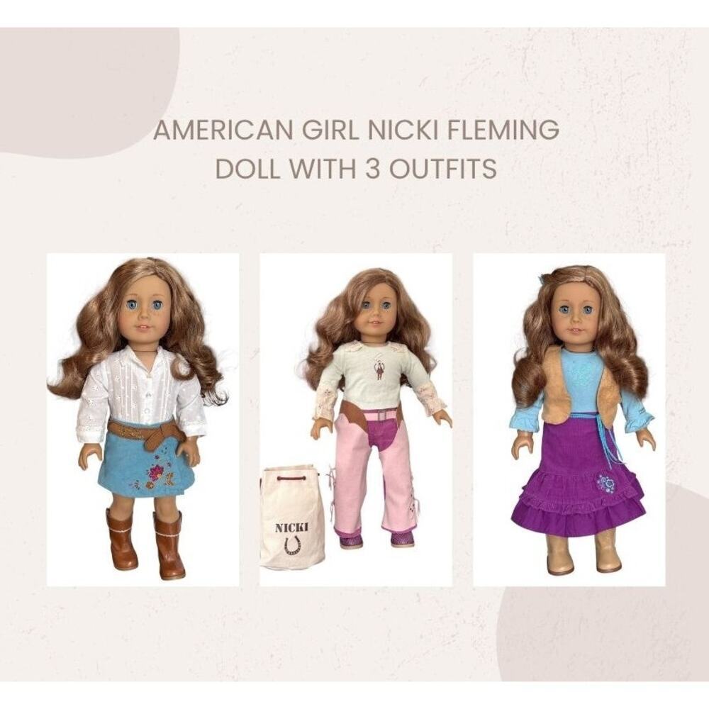 American Girl Doll Nicki Fleming - Cowgirl (3 Outfits)